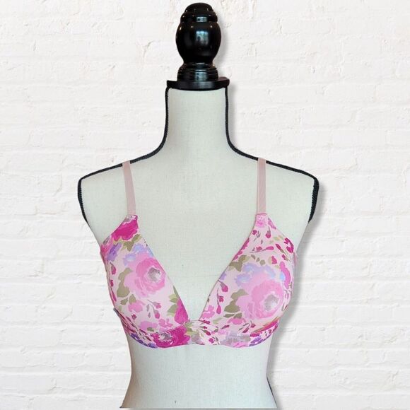 NWT Pink Floral Bra Catherine Malandrino Size 34C - Picture 1 of 7